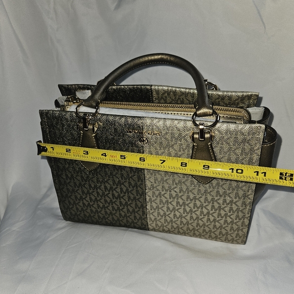 MICHAEL KORS MARILYN PL GLD MULTI MD SATCHEL HANDBAG - Picture 6 of 7